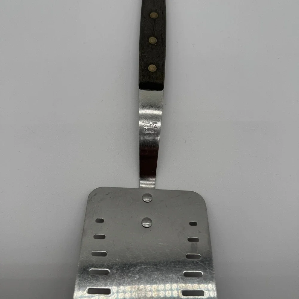 Vintage Maid of Honor Slotted Spatula Stainless Steel Wood Handle Made in USA